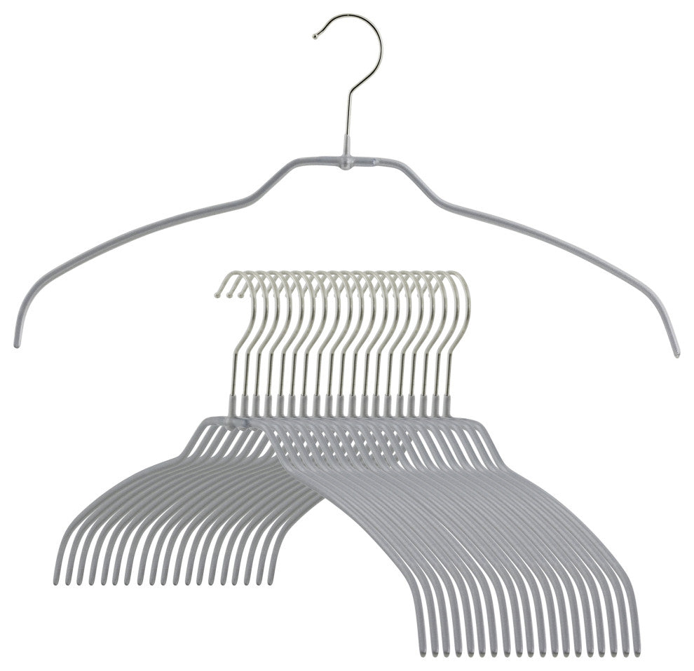 Silhouette Ultra Thin Shirt Hangers, Set of 20, Silver