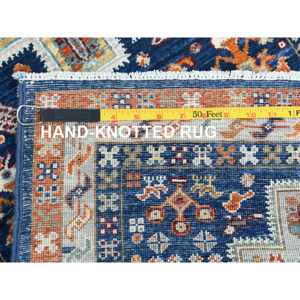 Delft Blue Armenian Inspired Wool Hand Knotted Runner Oriental Rug, 2'1"x5'10"
