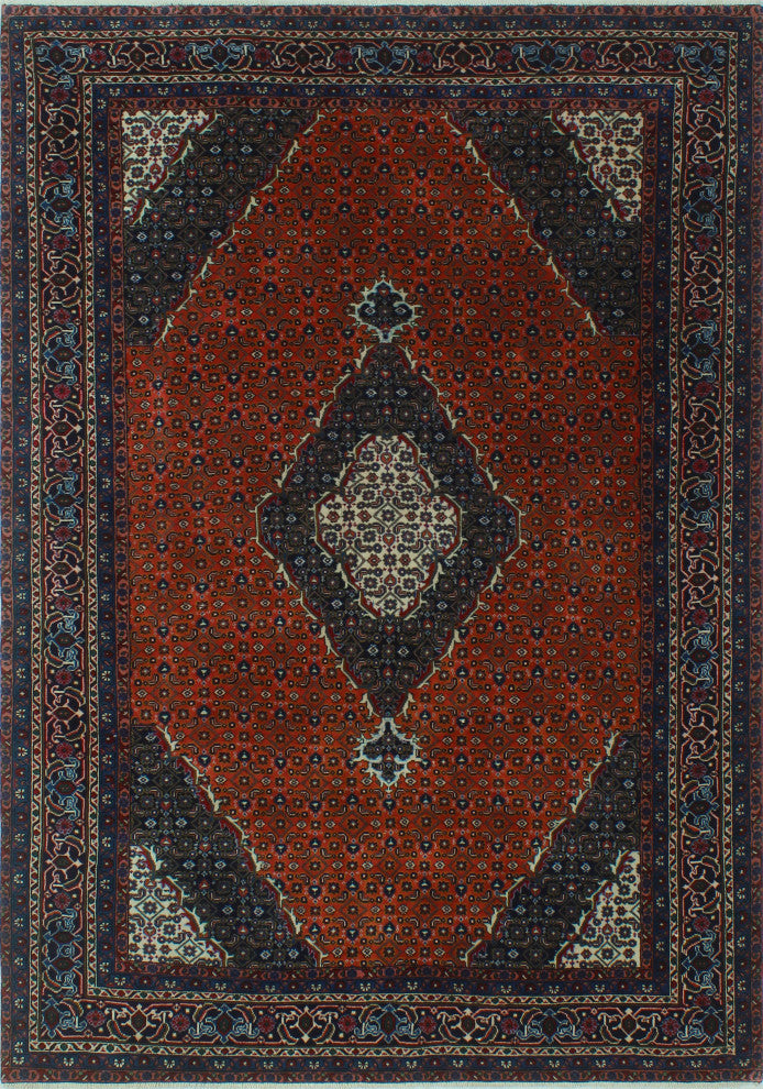 Fine Vintage Distressed Anar Rust Rug