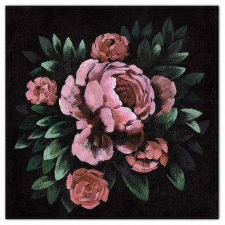 Dark Moody Florals 24x24 Canvas Wall Art