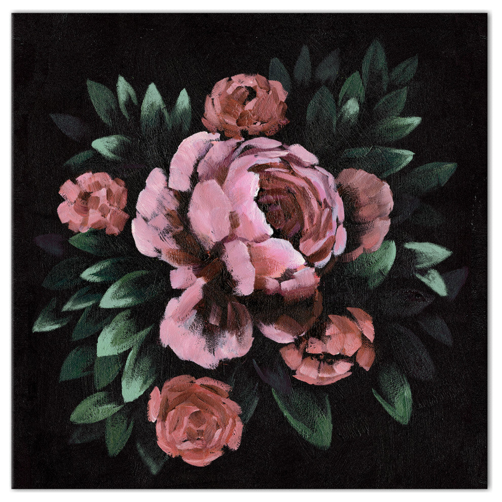 Dark Moody Florals 24x24 Canvas Wall Art