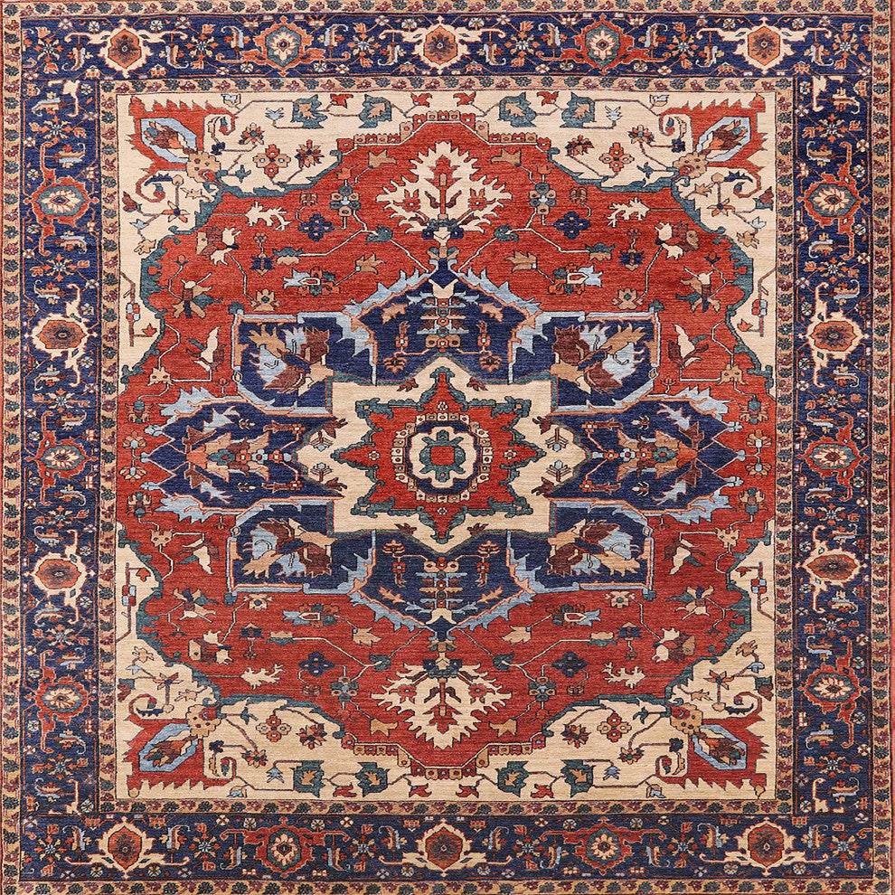 Ahgly Company Indoor Square Mid-Century Modern Area Rugs, 5' Square