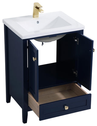 24" Single Bathroom Vanity Set, White, Blue, 24
