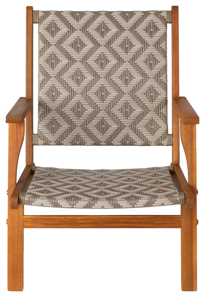Vega Natural Stain Outdoor Chair in Diamond-Weave Wicker