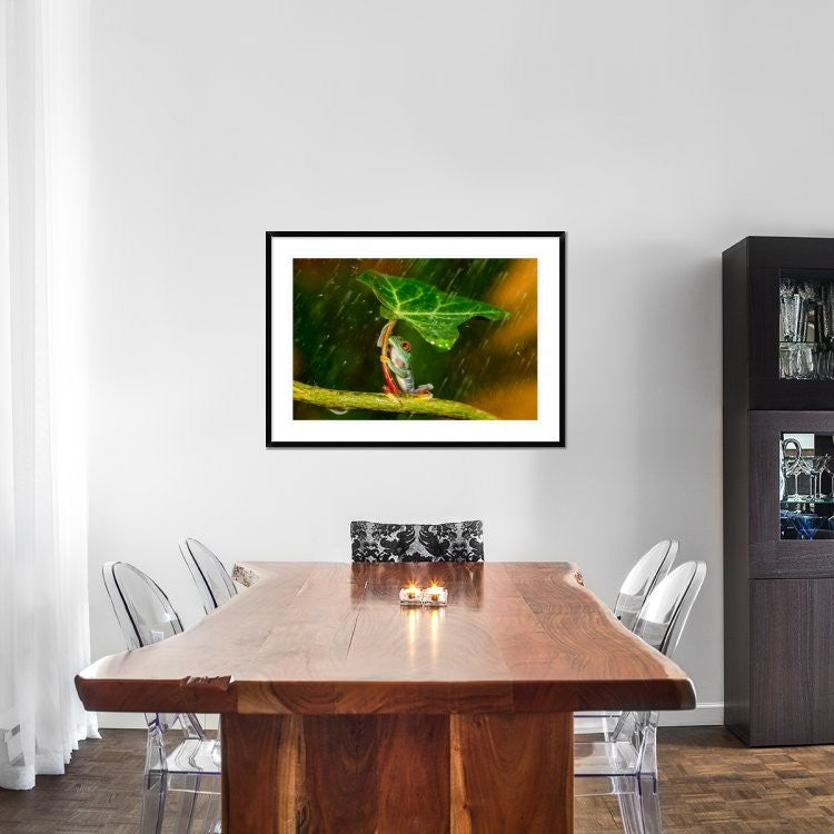 "Ohh Noo - Its Raining" Framed Digital Print by Kutub Uddin, 44x32"