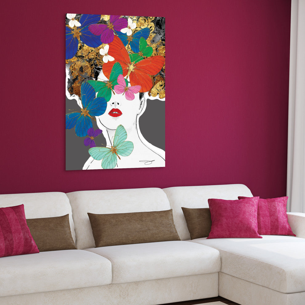 Beautiful Woman Printed Wall Art Unframed Free Floating Tempered Glass