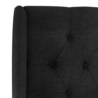 Bradwell King Tufted Curved Wingback Bed, Zuma Caviar