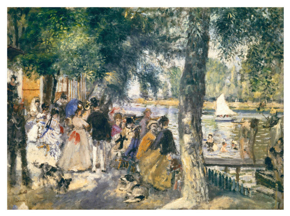 "La Grenouilliere - Bathers In The Seine" Paper Art, 32"x24"