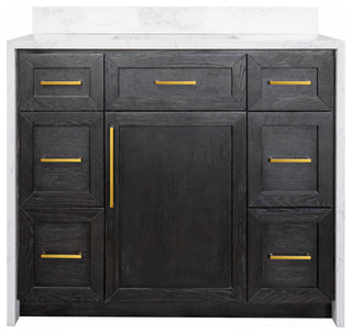 Palisade 42" Bathroom Vanity, Dark Oak, Engineered Marble