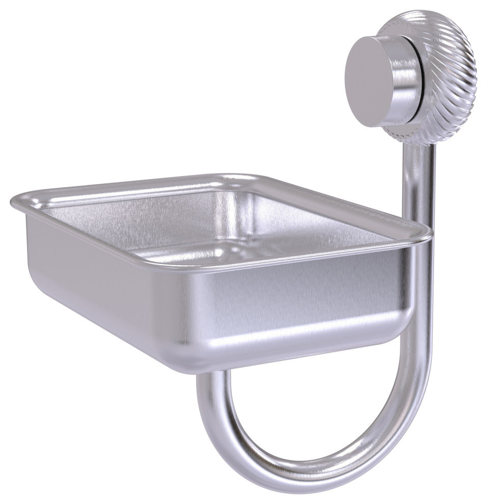 Venus Wall Mount Soap Dish With Twist Accents, Satin Chrome