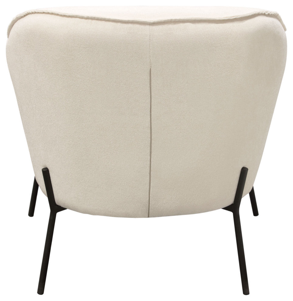 Status Accent Chair in Cream Fabric with Black Powder Coated Metal Leg