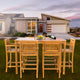 7-Piece Teak Wood Maldives Patio Bistro Bar Set, 63" Bar Table and Bar Chairs