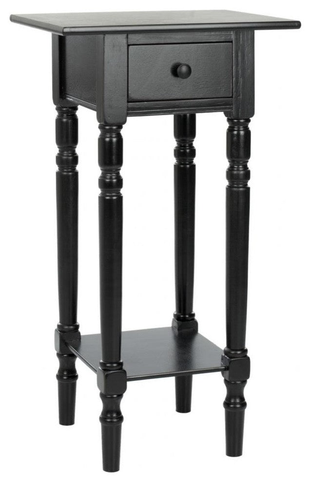 Safavieh Sabrina End Table With Storage Drawer, Distressed Black