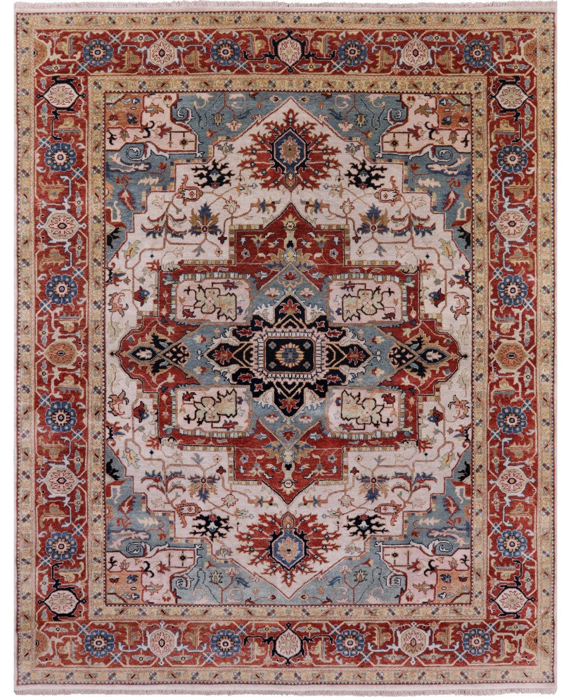 7' 11" X 10' 0" Handmade Persian Fine Serapi Wool Rug - Q16040