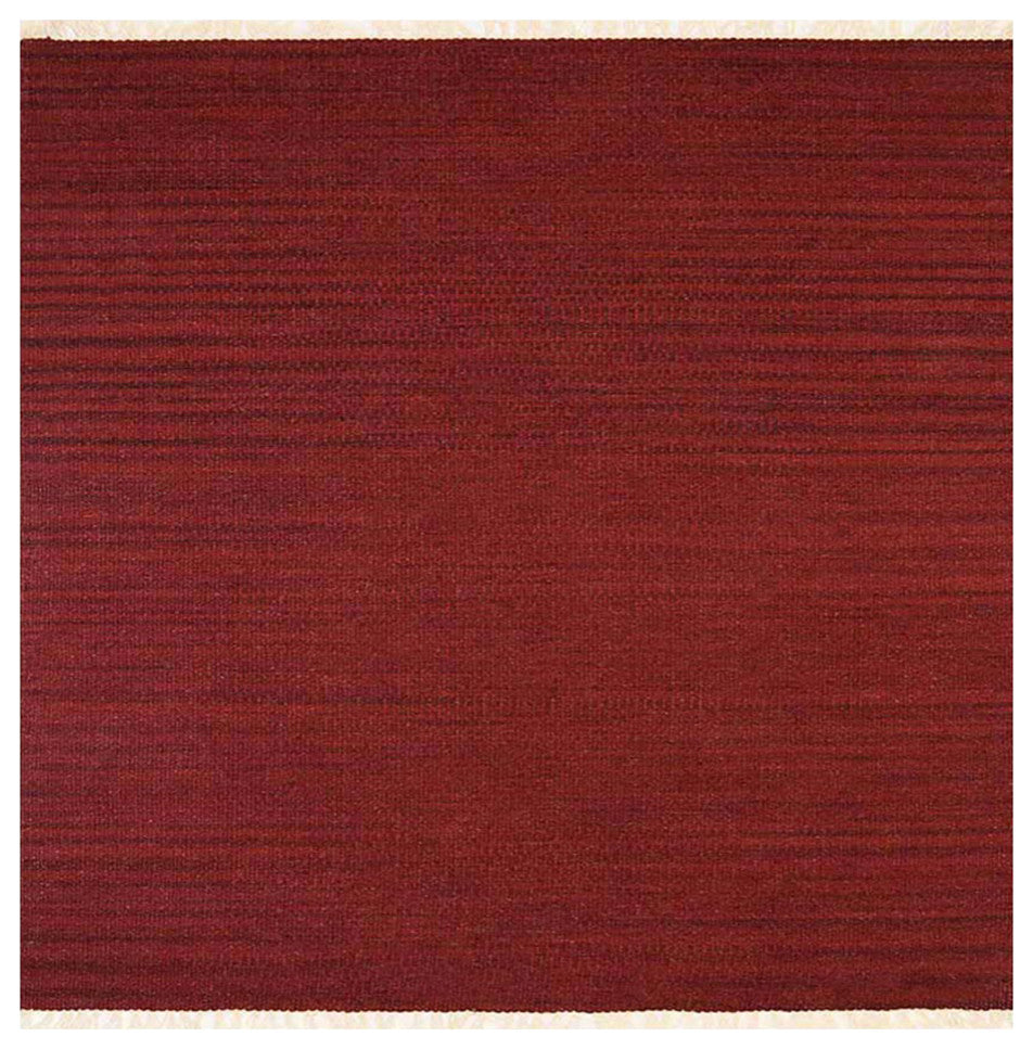 HAND WOVEN FLAT WEAVE KILIM WOOL ECO-FRIENDLY AREA RUGS-Solid,Burgundy