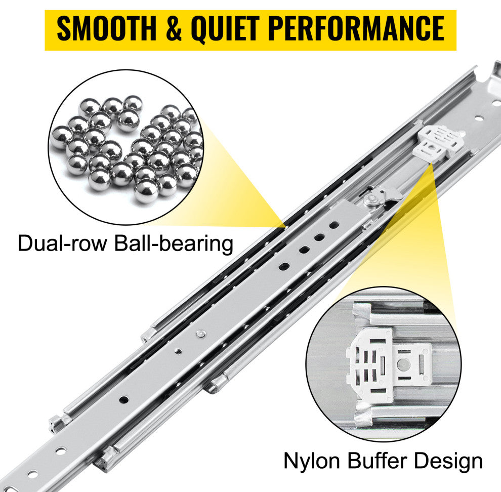 Full Extension Ball Bearing Drawer Slide 500lbs Loading, 40 Inch