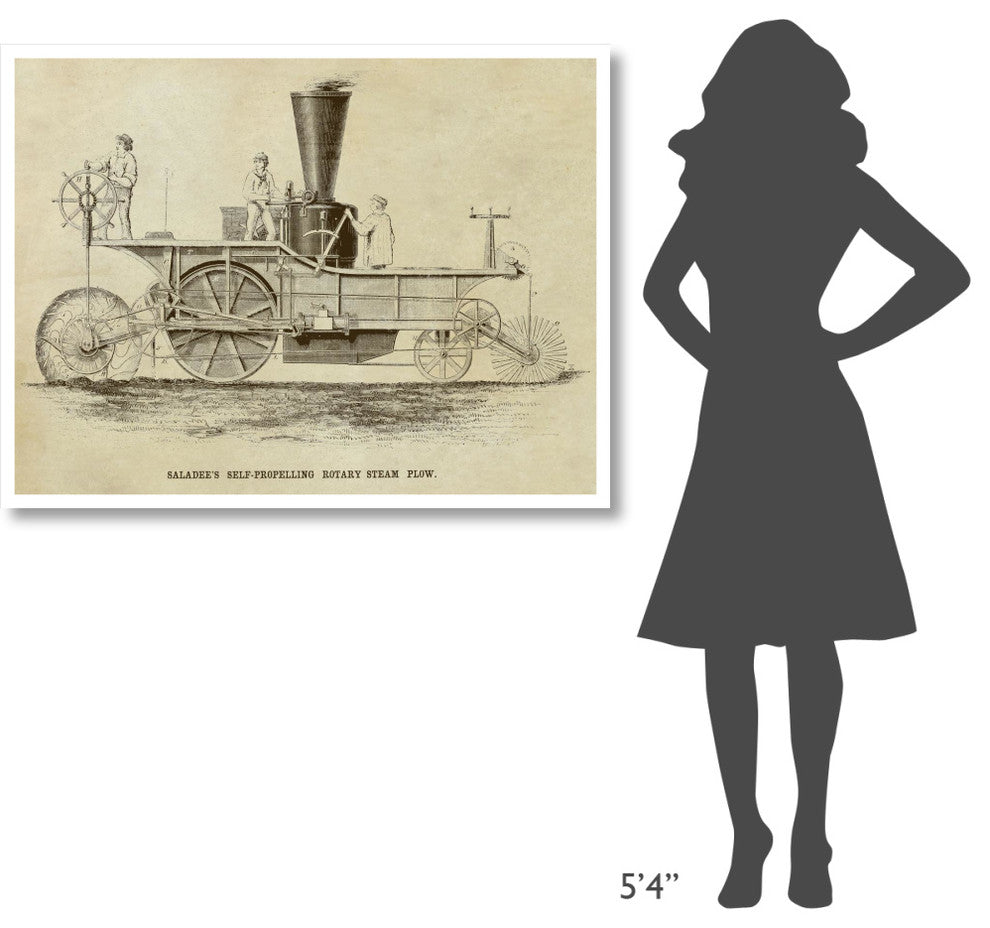 "Saladee's Self-Propelling Rotary Steam Plow" Print by Inventions, 46"x35"