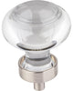 Jeffrey Alexander G120SN Harlow Small Button Glass Knob, Satin Nickel