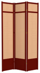 7'' Tall Jute Shoji Screen, 3 Panel, Rosewood