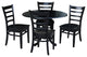 42 in. Dual Drop Leaf Table with 4 Ladder Back Dining Chairs