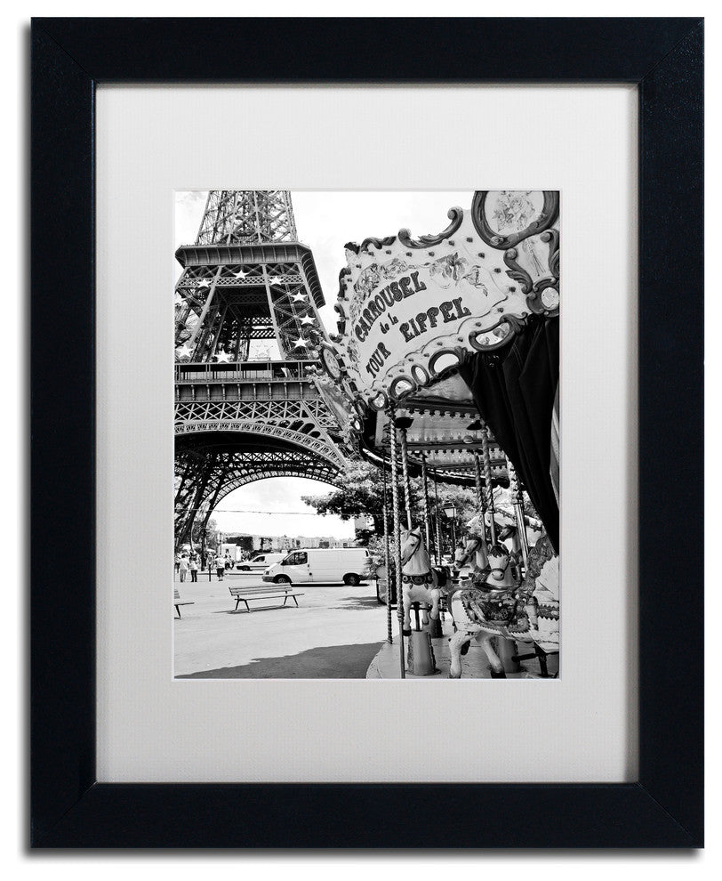Philippe Hugonnard 'Carrousel Tour Eiffel', Black Frame, White Mat, 14x11