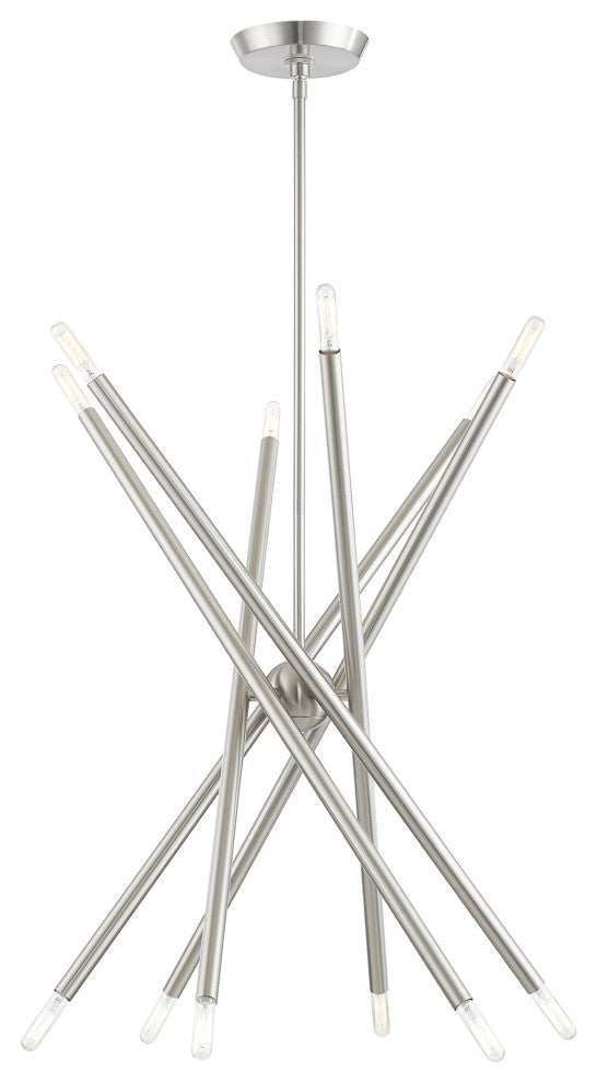 Livex Lighting Soho 12 Light Brushed Nickel Chandelier