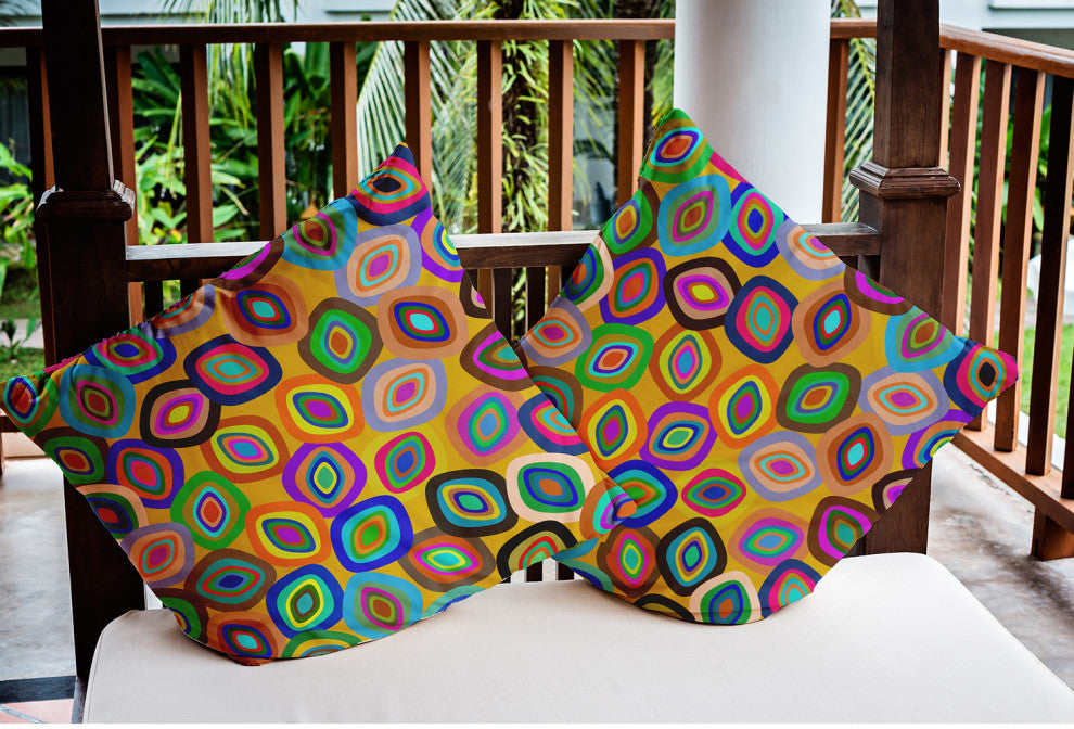 Modern Leaf Pile Indoor/Outdoor Throw Pillow