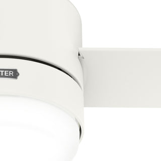 44" Gilmour Matte White Damp Rated Ceiling Fan, LED Light Kit, Handheld Remote