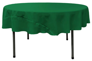 LA Linen Round Polyester Poplin, Emerald Green, 72" Round