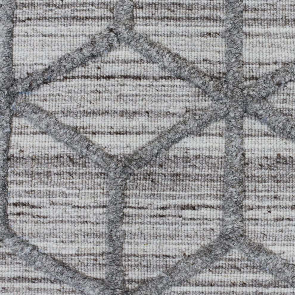 HAND WOVEN FLAT WEAVE KILIM POLYESTER AREA RUGS -Rectangle,Light Gray,Geometric, [Rectangle] 4'x6'