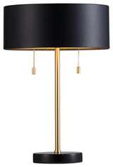 Gillian 24" Table Lamp with Drum Shade, Black