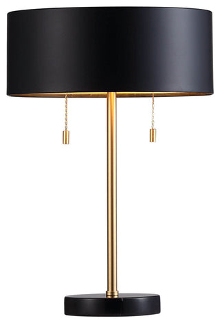 Gillian 24" Table Lamp with Drum Shade, Black