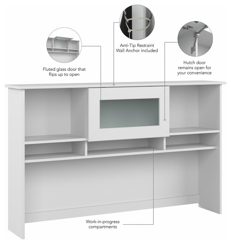 Cabot 60W Hutch, White