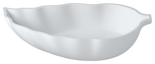 Polystone Leaf Vessel Bathroom Sink, Glossy White, No Faucet