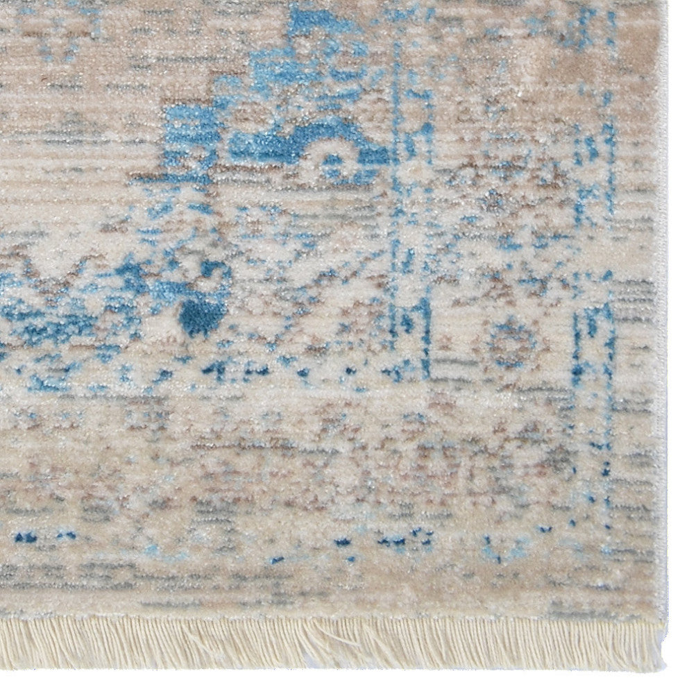 MACHINE MADE POLYESTER AREA RUGS  -Ivory Blue Color, Oriental ,Living room rugs