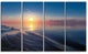 "Smooth Sea Surface Under Sunset" Beach Canvas Wall Art, 4 Panels, 48"x28"