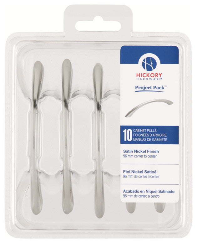 Belwith Hickory Project Pack 96Mm Metropolis Satin Nickel Cabinet Pull (10 Pack)
