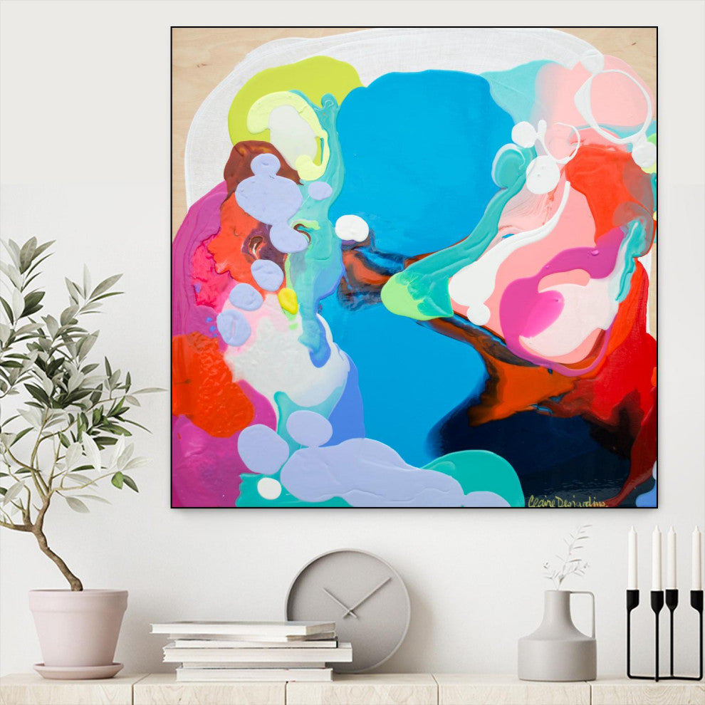 "Traveling back in Time" Framed Canvas by Giant Art 30"x30"