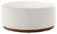 Tilden Large 38" Round Boucle Upholstered Upholstered Ottoman, Cloud Walnut