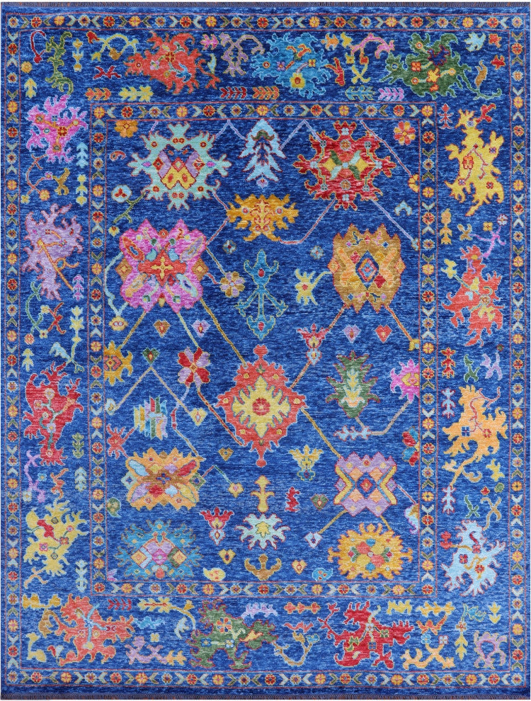 9' 3" X 11' 11" Turkish Oushak Hand-Knotted Wool Rug - Q14821