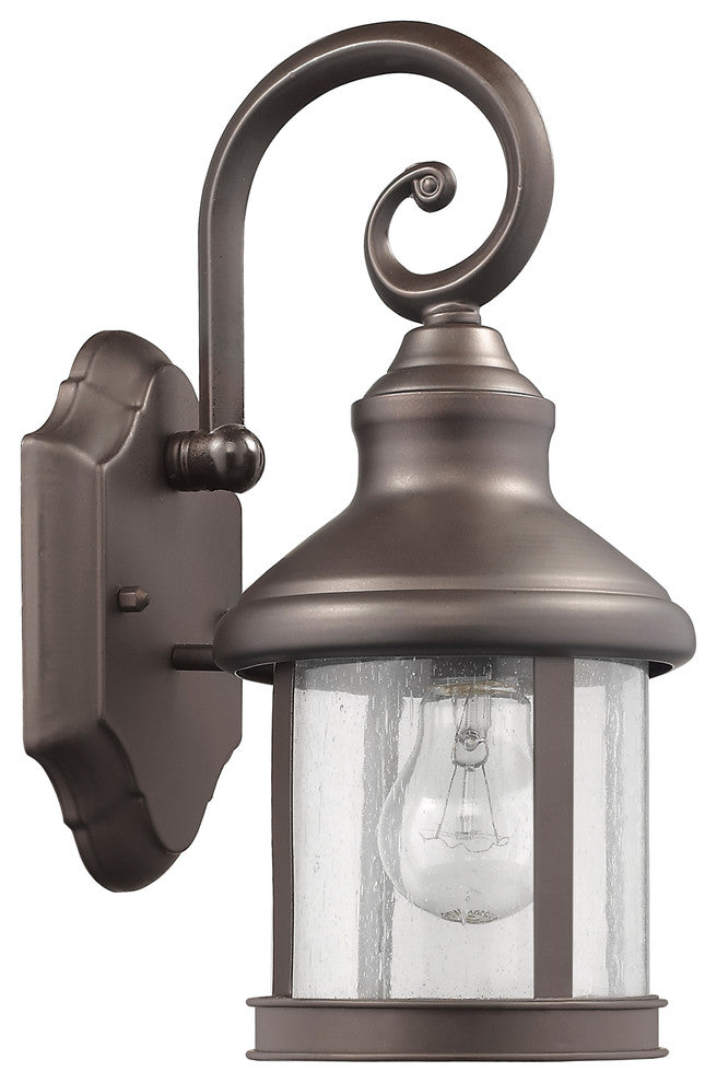 Galahad 1-Light Rubbed Bronze Outdoor Wall Sconce 12" High