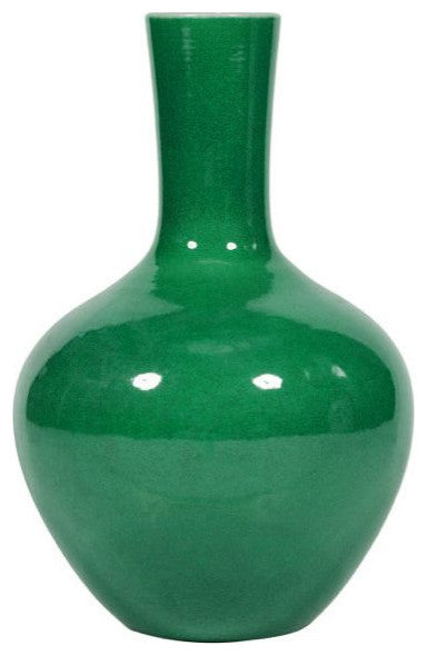 Emerald Green Globular Vase Medium