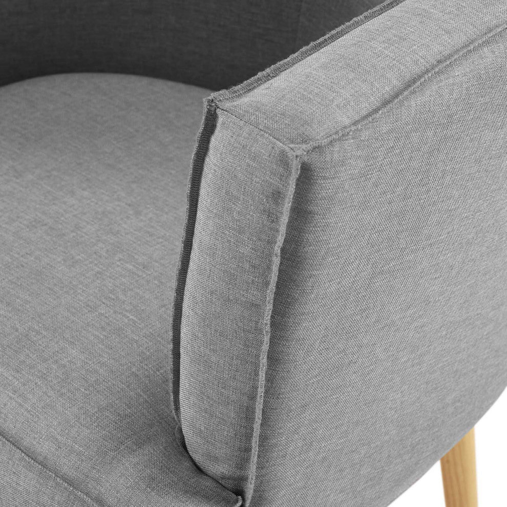 Accent Chair, Set of 2, Fabric, Wood, Gray, Modern, Lounge Hospitality