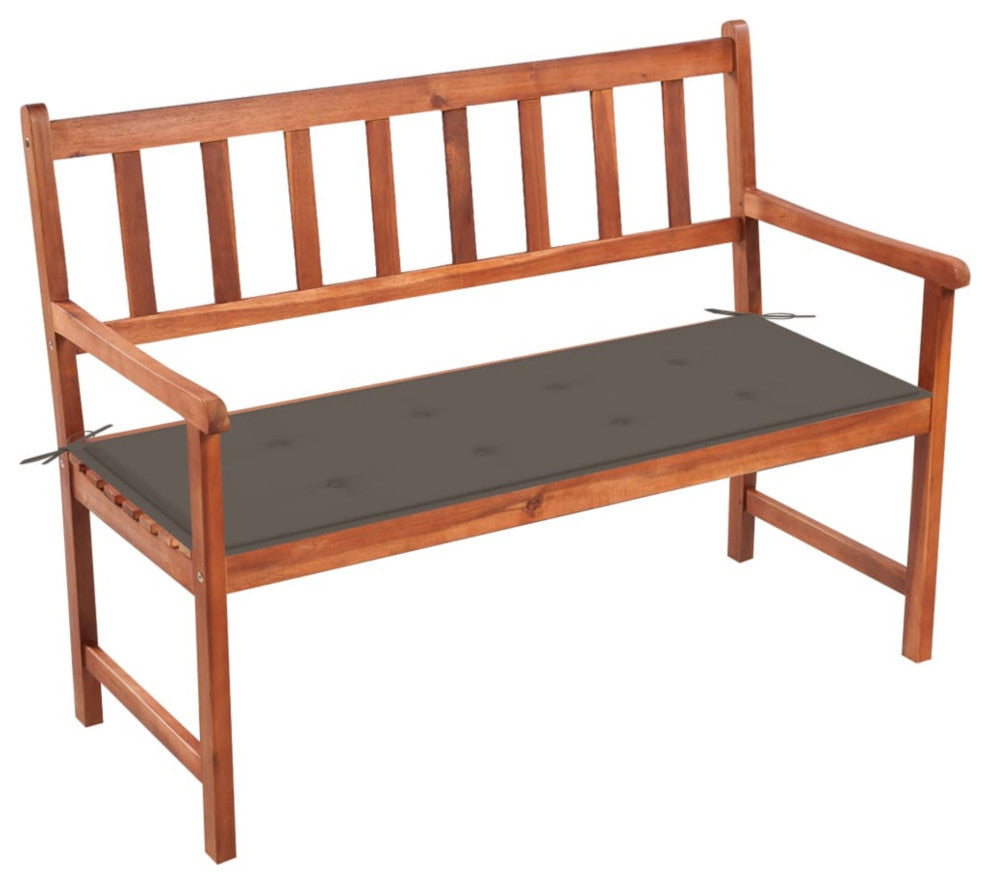 Vidaxl Garden Bench With Cushion 47.2" Solid Acacia Wood