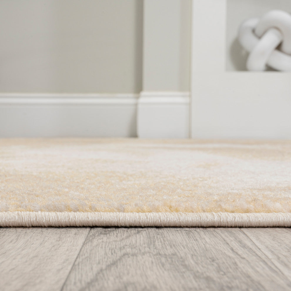 Petalo Abstract Two-Tone Modern Gold/Cream 4 ft. x 6 ft. Area Rug