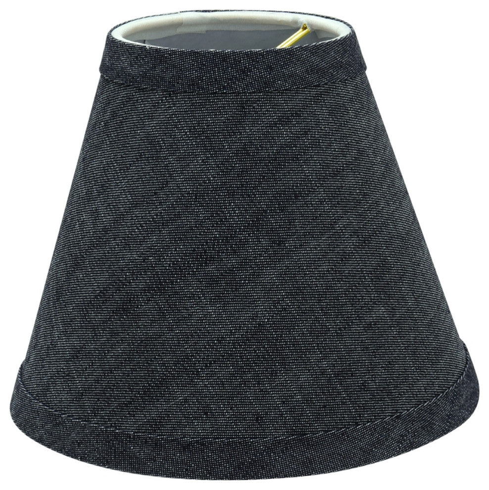 32120-6 Small Hardback Empire Chandelier Clip On Lamp Shade Gray-Blue 3"x6"x5"