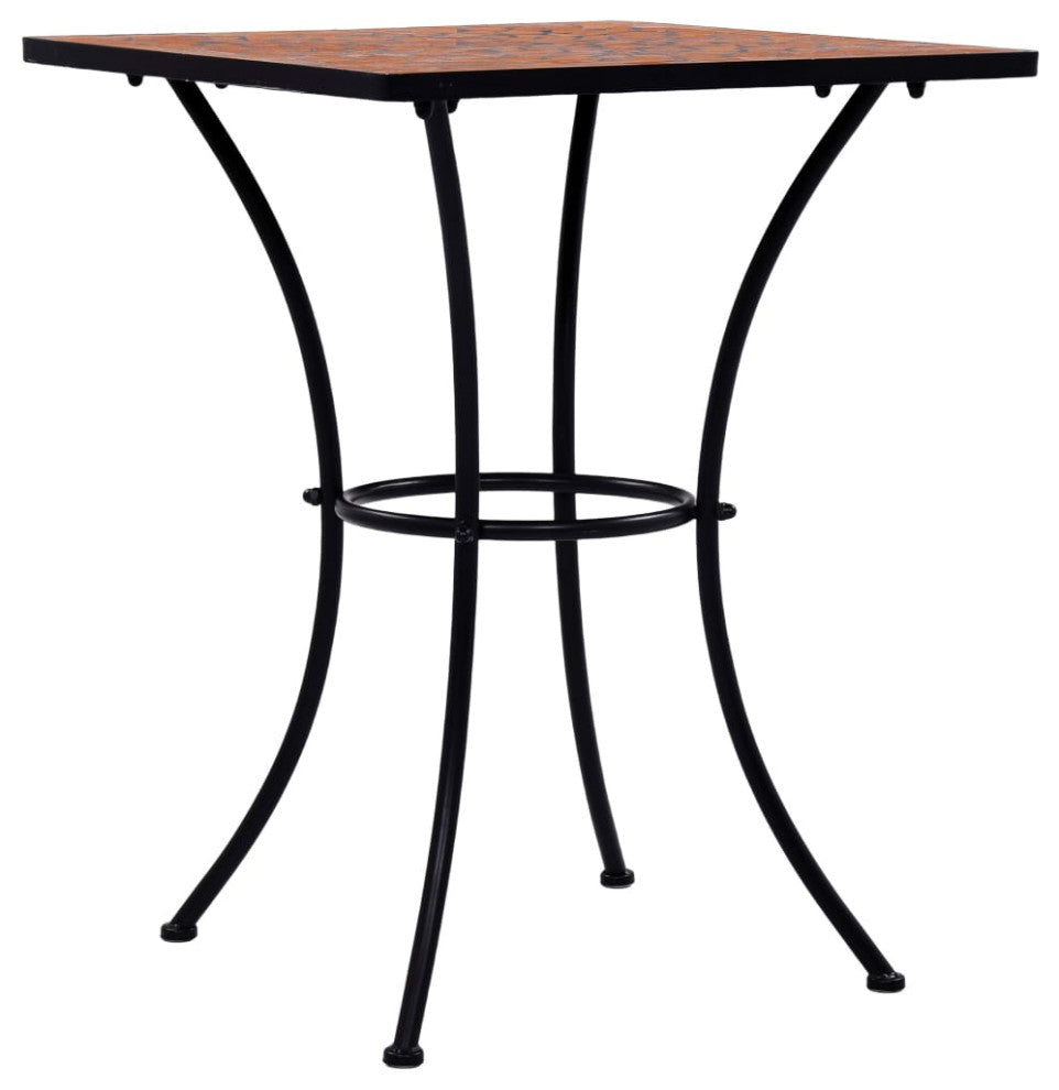 vidaXL Table Outdoor Side Table Mosaic Table for Balcony Ceramic Terracotta