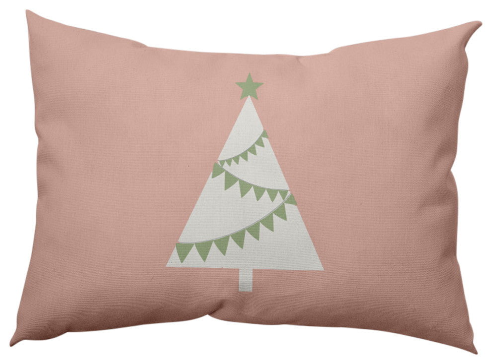 Garland Tree Decorative Throw Pillow, Peach, 14"x20"