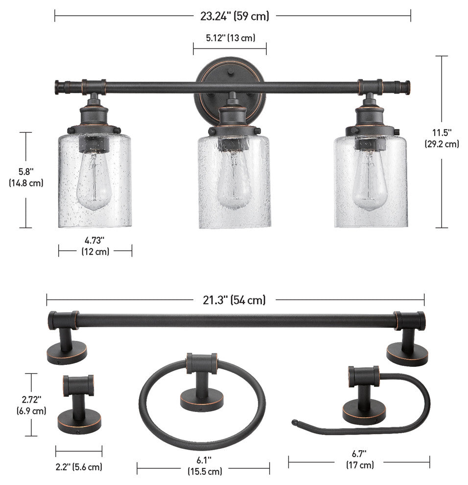 Camden 5-Piece All-In-One Bronze Bathroom Set