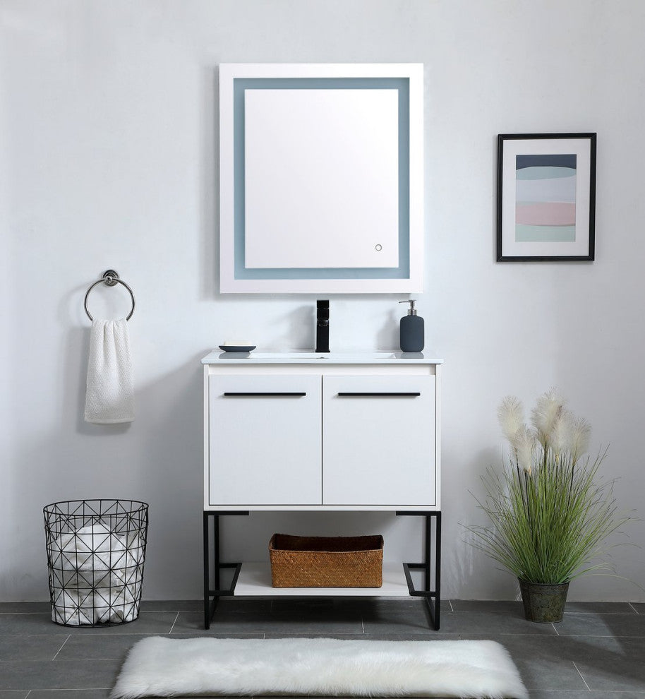 30" Single Bathroom Vanity, White